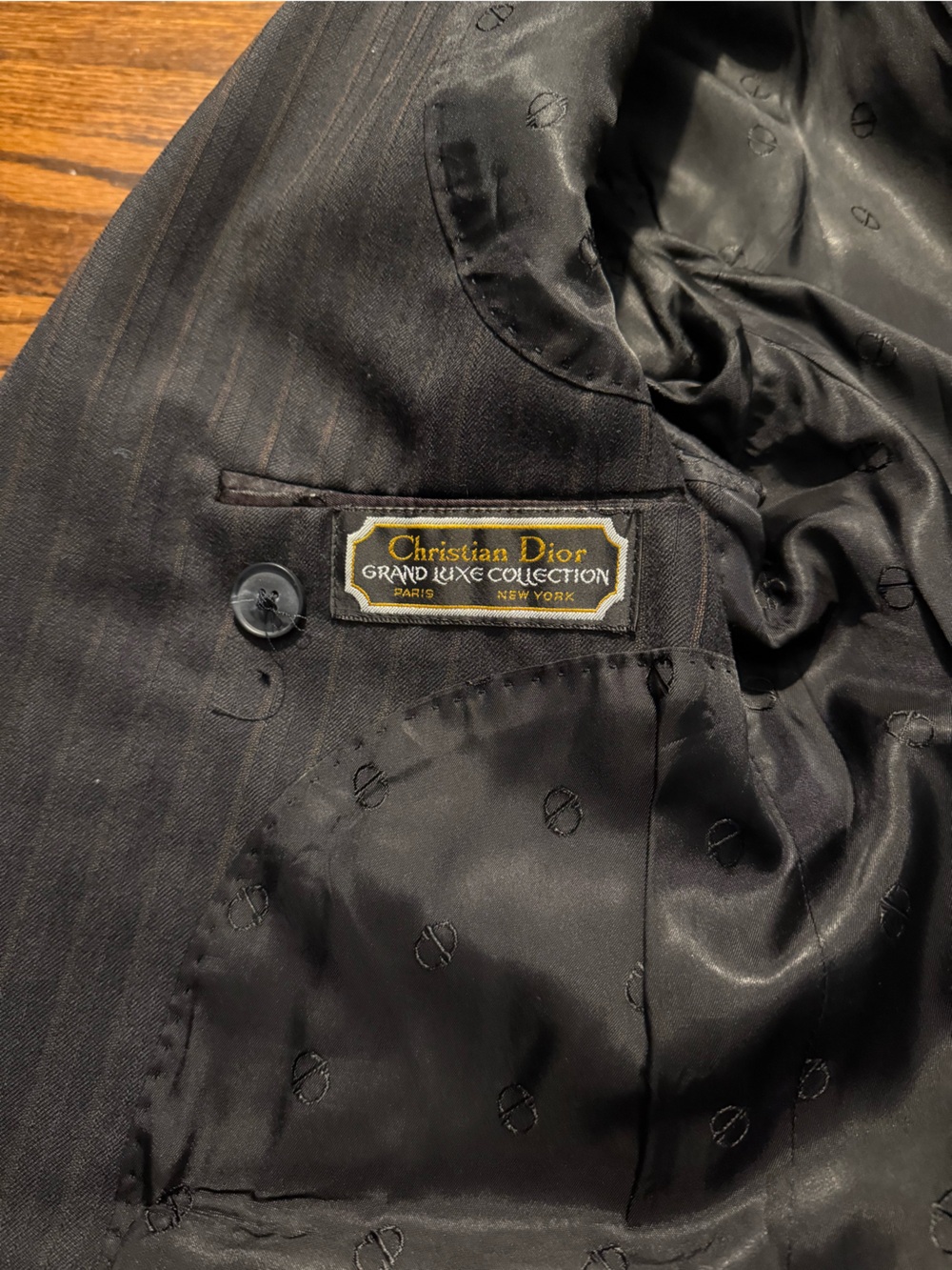 Dior Men's Vintage Black Pinstriped Sport Coat Blazer - Picture 4 of 11